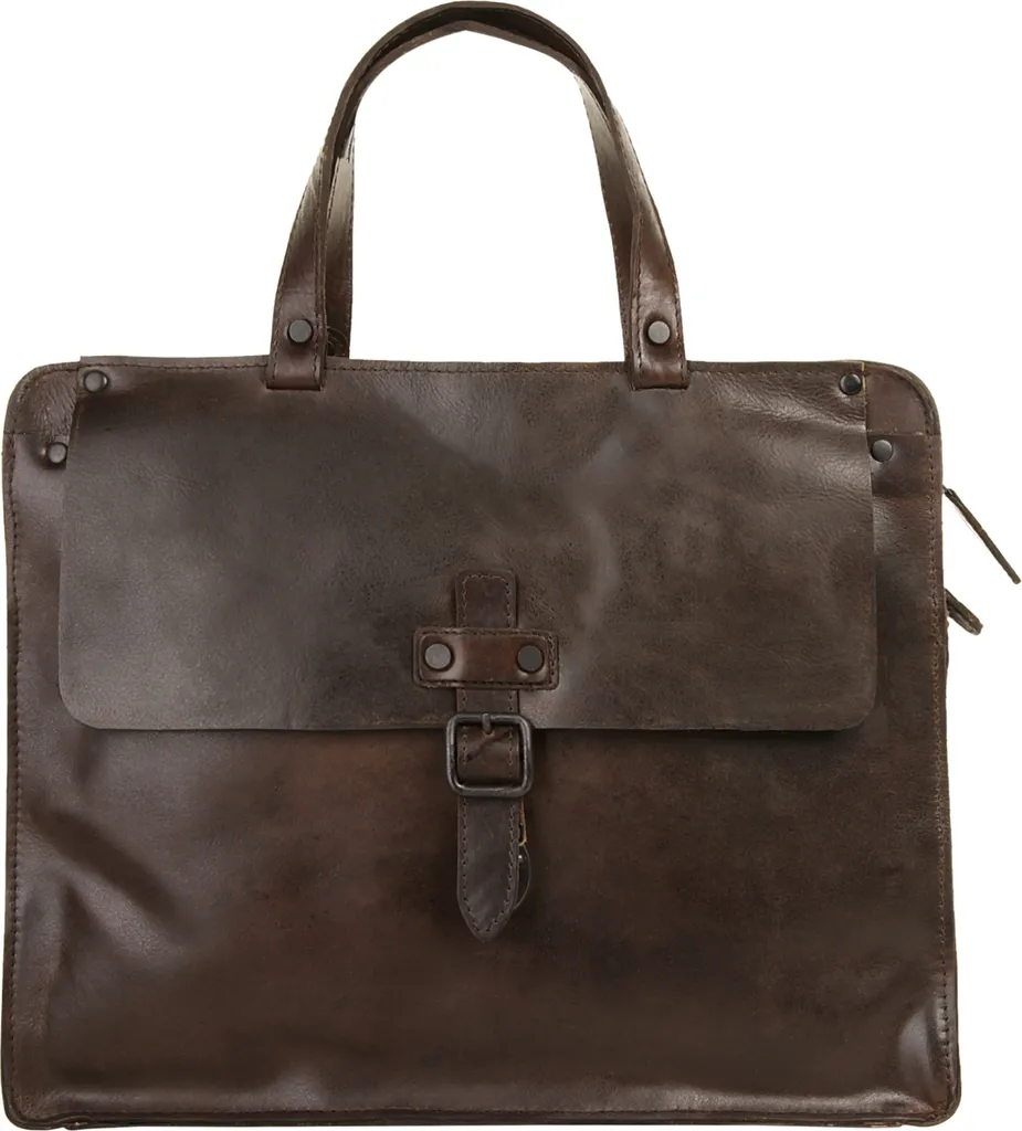 Mallette Cuir Double Compartiment Aberdeen Brown Marron Foncé de Qualité - 7