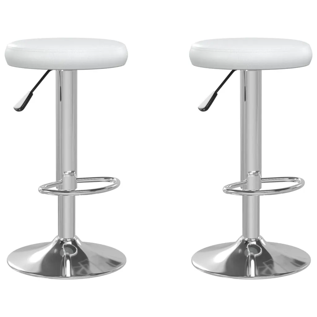 Coppia Sgabelli Bianchi Similpelle: Eleganza Minimal per il Tuo Bar