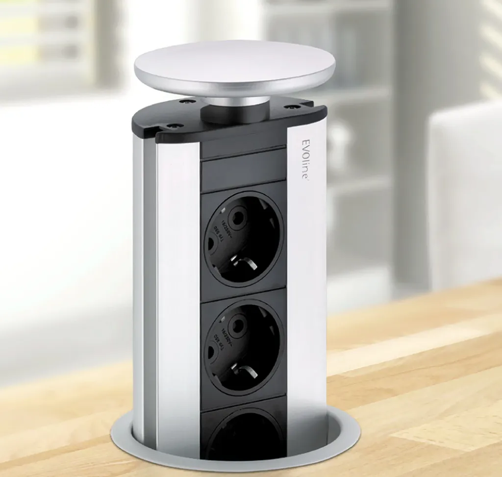 Evoline Port Triple argent en aluminium avec couvercle basculant design