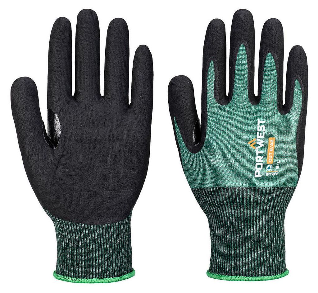 Gant Sg Grip15 Eco Nitril (Packung 12) - XS - Grün/Schwarz - Portwest
