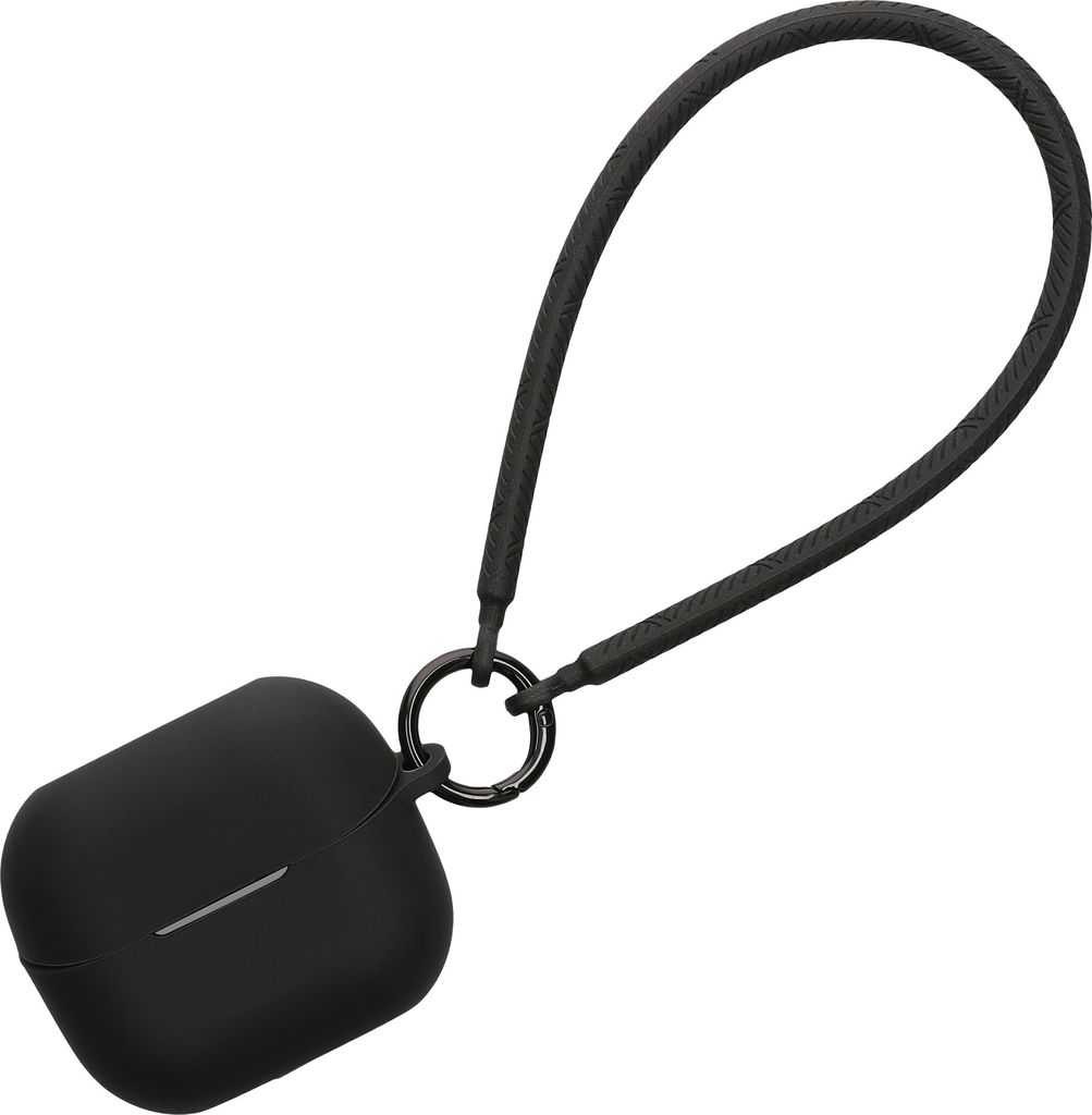 kwmobile Hülle kompatibel mit Samsung Galaxy Buds 3 / Galaxy Buds 3 Pro Kopfhörer - Silikon Schutzhülle Etui Case Cover - mit Handschlaufe Schwarz