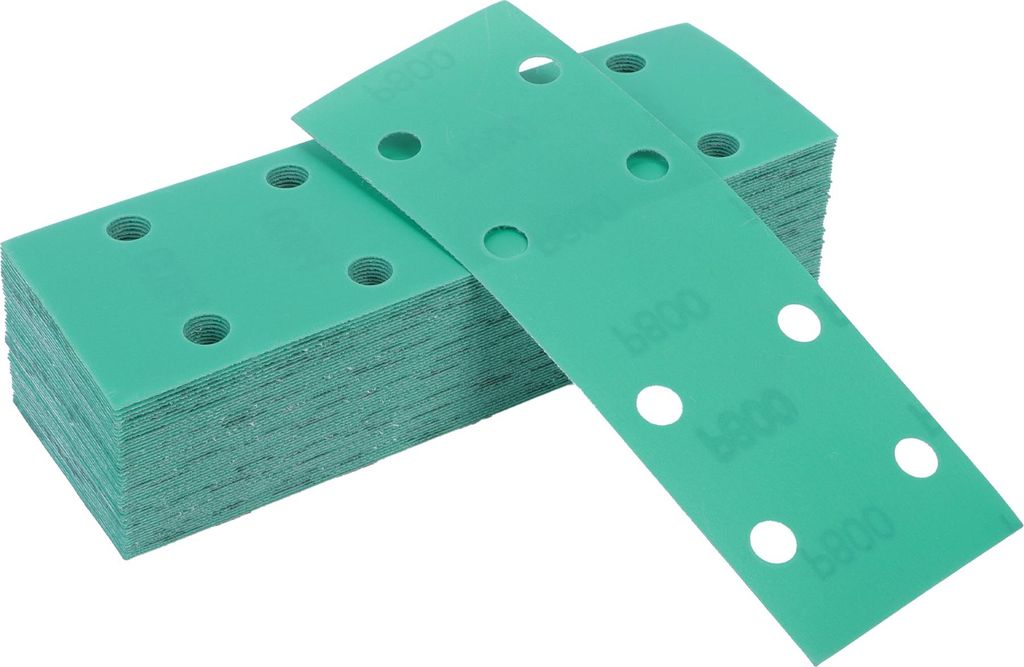 50 Stk. Schleifscheiben Nass Trocken Wasserdicht Klett-Schleifpapier für Holzbearbeitung, Automobil-Restauration 7,80"x2,76" 8 Loch 800 Körnung G...