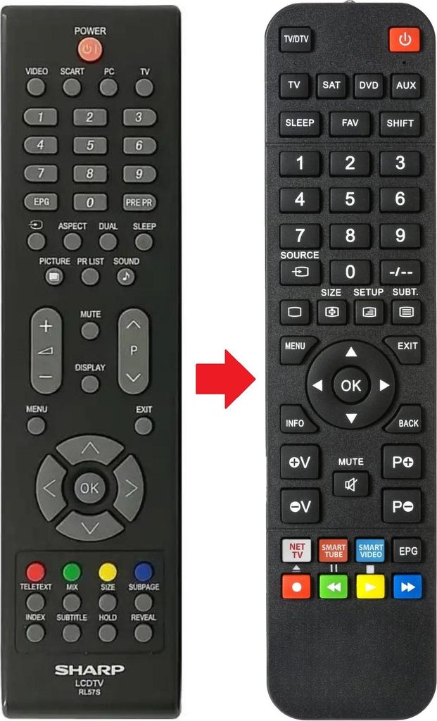 Fernbedienung geeignet für SHARP LC37CB25S | LC42SB55 | LC42SB55E