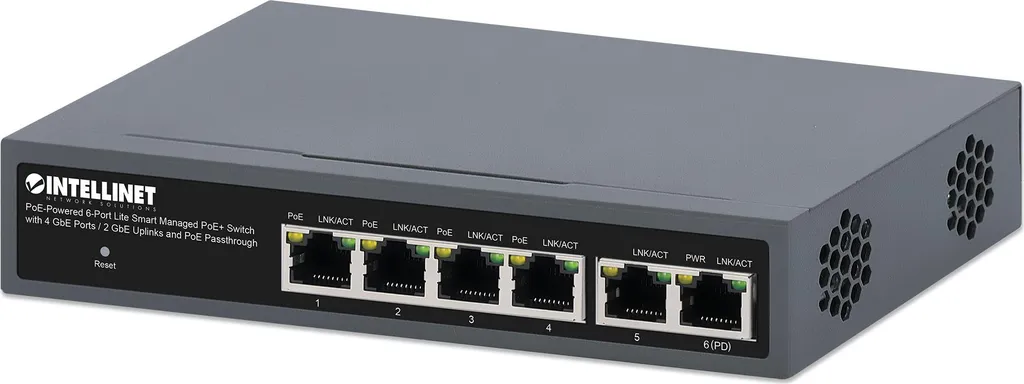 Switch PoE pour Caméras IP et WiFi 6 Ports Gigabit Passthrough 60W