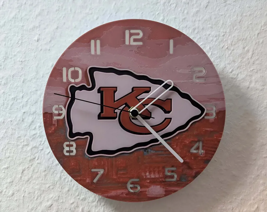 Horloge Kansas City Chiefs NFL Grand Ø 245mm pour Fan de Football