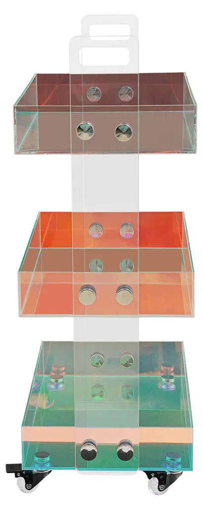 Petite table basse transparente pour gagner de l'espace sur roulettes - 4