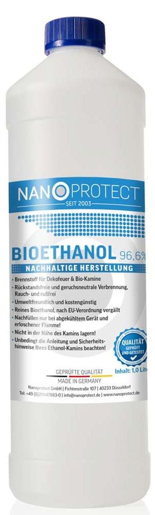 Nanoprotect Bioethanol 96,6% | 1 Liter | Flüssiger Ethanol Produktbild 