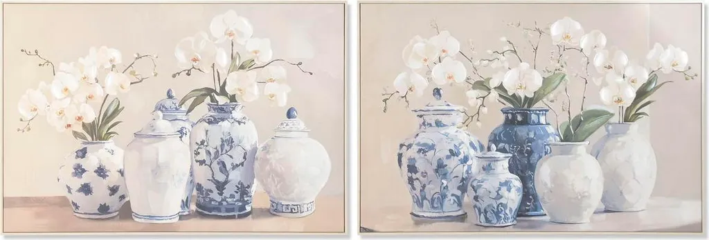 Grand Décor Mural Bleu Oriental pour Valoriser vos Murs - Set de 2
