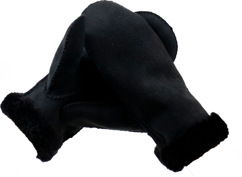 Fäustlinge Faust Handschuhe LUXIOR aus Merino Lammfell und Veloursleder schwarz S