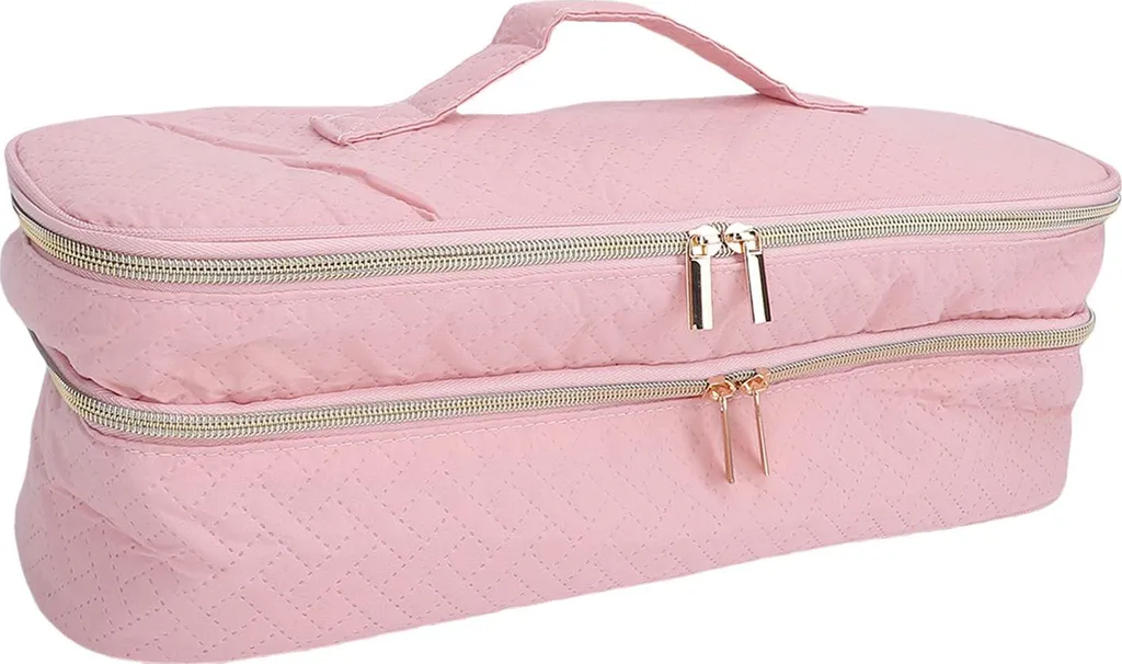 Sac de transport pour sèche-cheveux double couche gris avec rangement