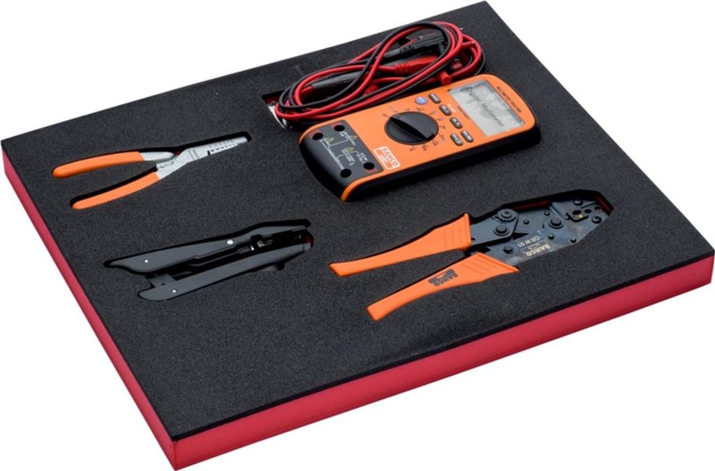 Bahco Fit&Go 2/3 Schaumstoffeinlage Crimpzangen-/Multimeter-Satz - 4-tlg.
