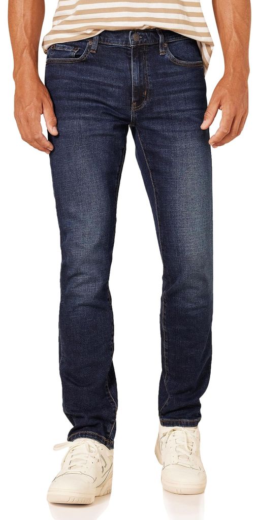 A. Pánske slim-fit džínsy Essentials – farby s efektom Obrázok produktu 