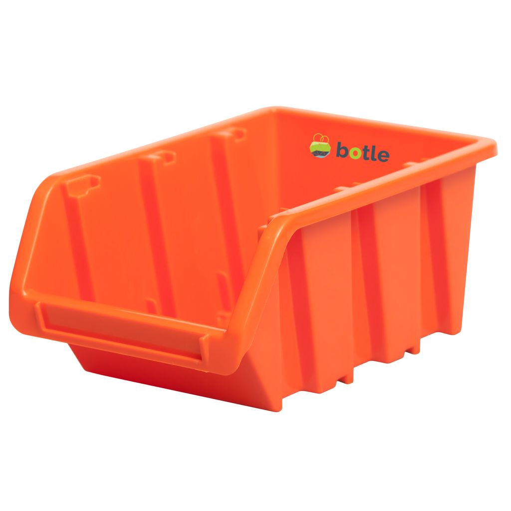 Stapelbox Werkstatt Garage Sichtlagerbox botle Sichtlagerkästen Stapelkiste Sortierbox Box 100x150x70 mm Orange stapelkisten kunststoff lagerboxen...