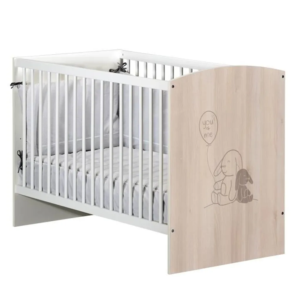 Lit Bébé Lapinou 120x60 avec Sommier Réglable - Confort et Sécurité