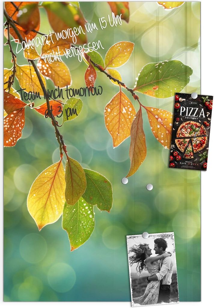 Magnettafel 60x90cm Pinnwand Whiteboard beschreibbar - Herbstlaube Lichtspiel