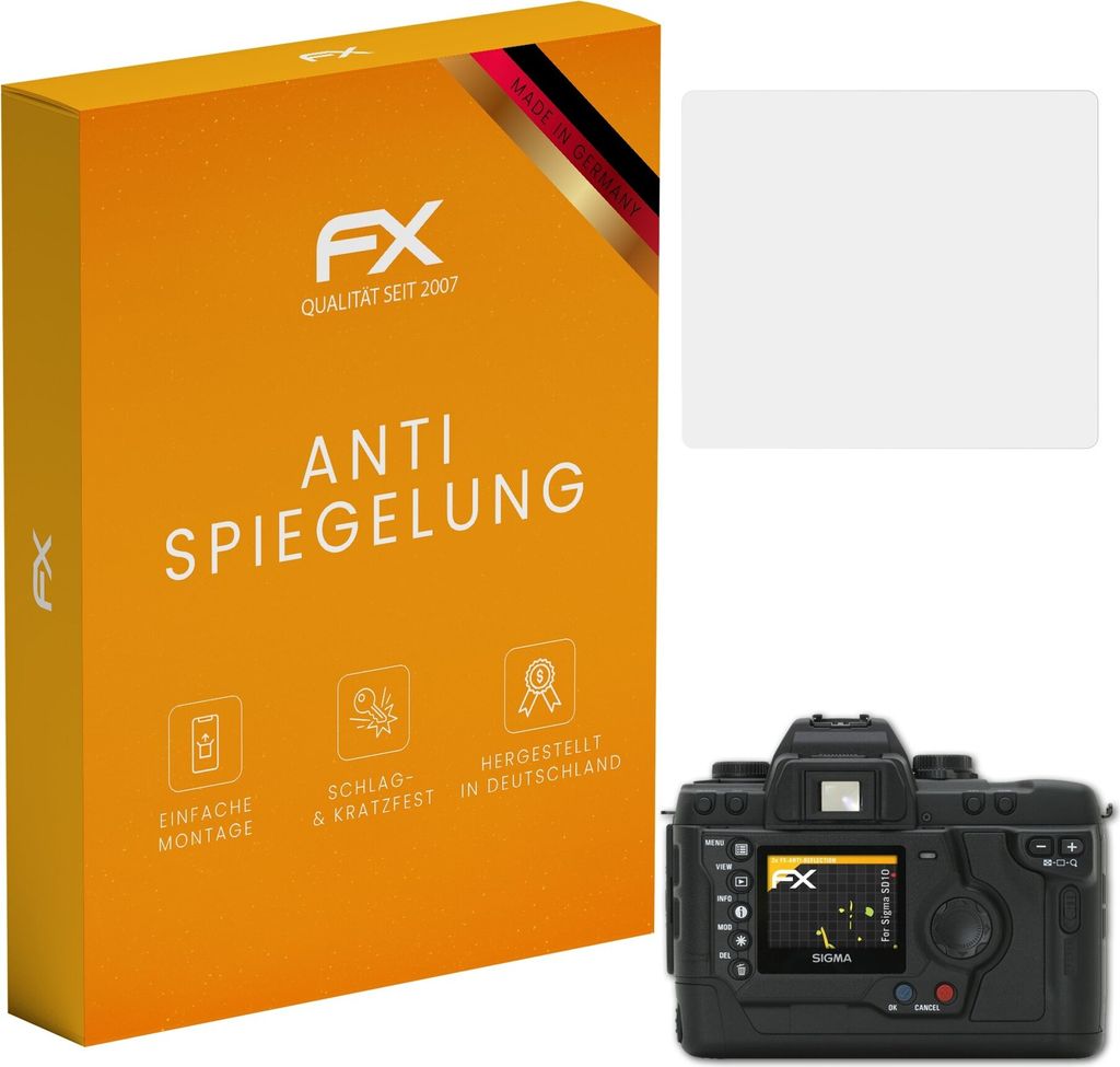 atFoliX FX-Antireflex 3x Schutzfolie kompatibel mit Sigma SD10 Displayfolie