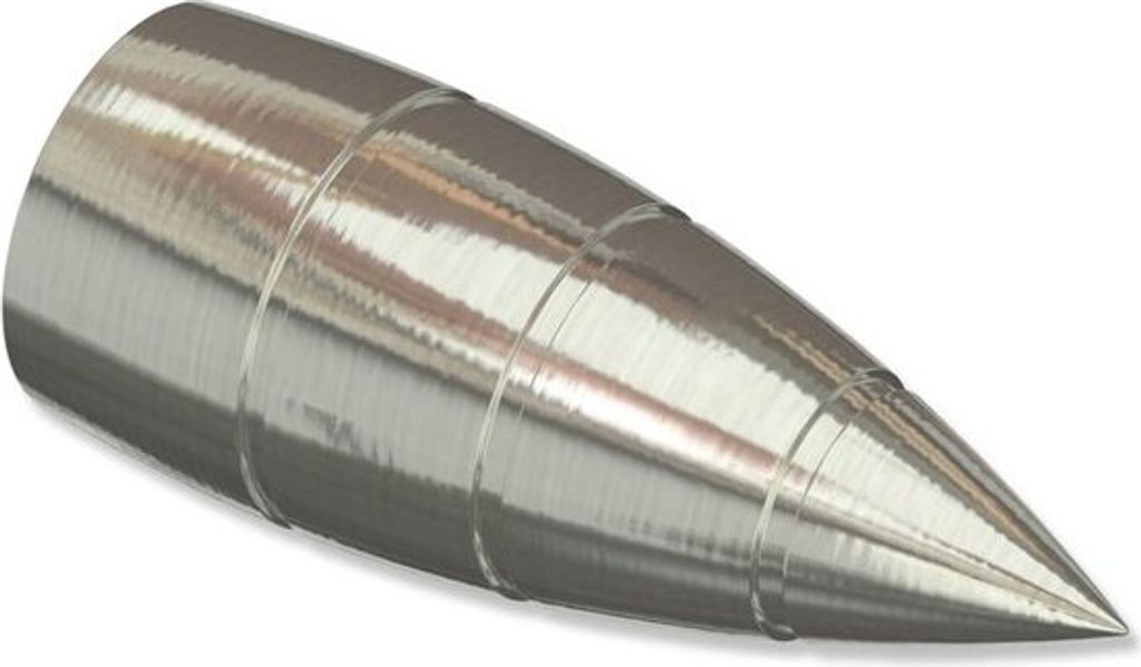 Interdeco Endstücke Rillenpatrone für Gardinenstangen 20 mm Ø, Edelstahl-Optik, Modell Samanto (Packung 2 Stück)