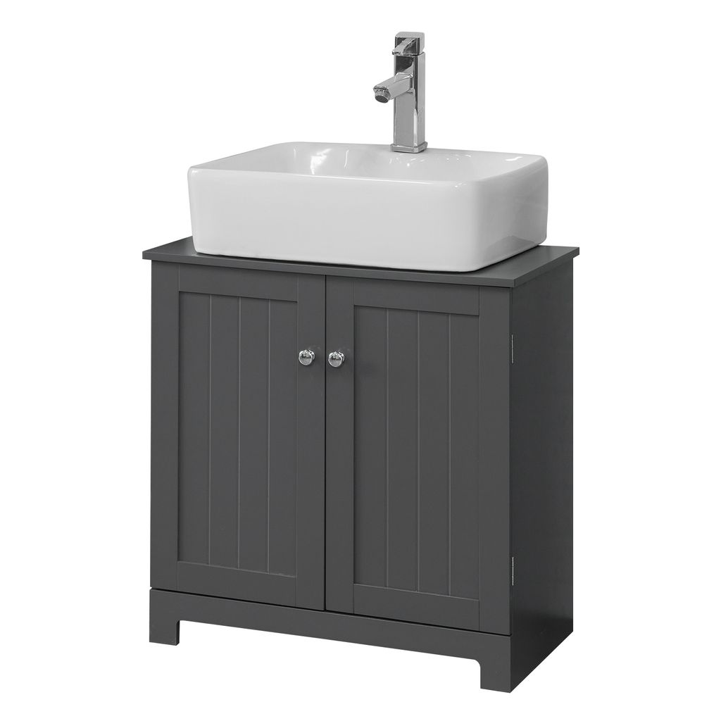 en.casa® Badezimmerschrank Unterschrank Waschtisch Badmöbel weiß 60x60x30cm 