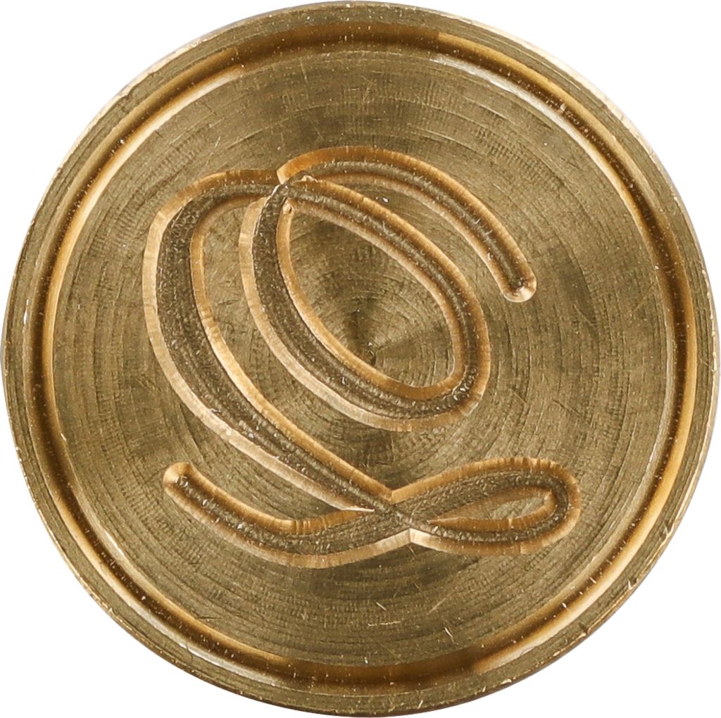 Jacques Herbin 3x Siegelplatte Messing, Buchstabe Eng Schreibschrift q 40317T