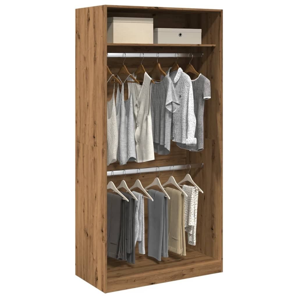 (Robust Möbel)Kleiderschrank - elegantes Design - Garderobenständer - Artisan-Eiche 100x50x200cm Holzwerkstoff DE974446 - Kleiderschränke