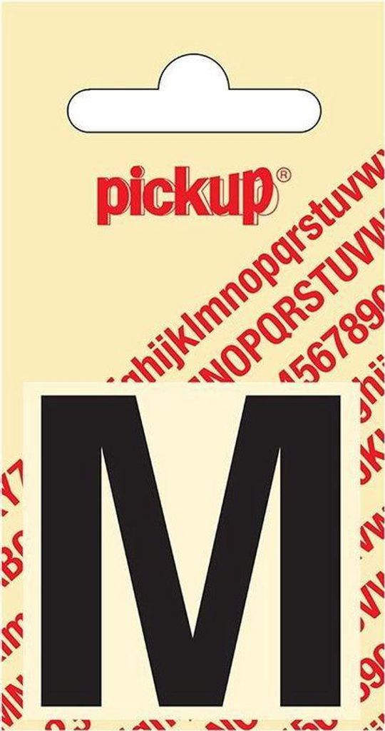 Helvetica 40 mm Aufkleber schwarzer Buchstabe m Pickup