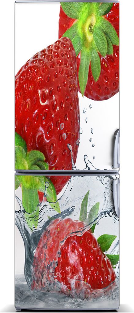 Tulup Kühlschrankdekoration - Magnetmatte - 70 cm x 190 cm - Magnet auf dem Kühlschrank - Erdbeeren