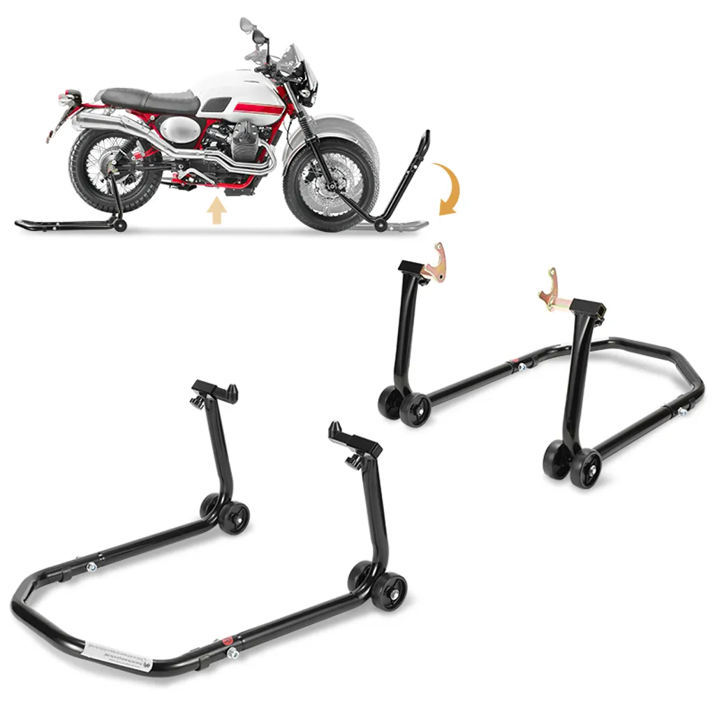 Béquille de moto Jopassy 300kg support de montage réglable noir universel