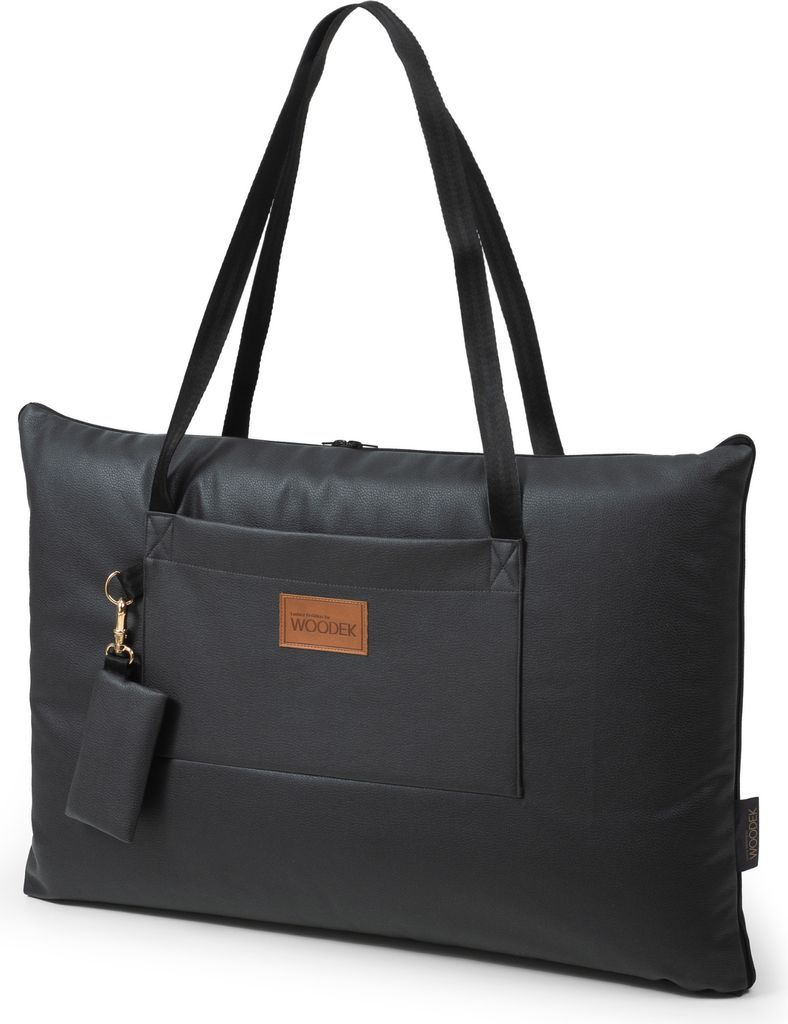 Tasche/Matratze für Katzen und Hunde von Woodek Luxury Bedding – Tragbare, wandelbare Schlafmatte mit Leckerli-Tasche, schwarz