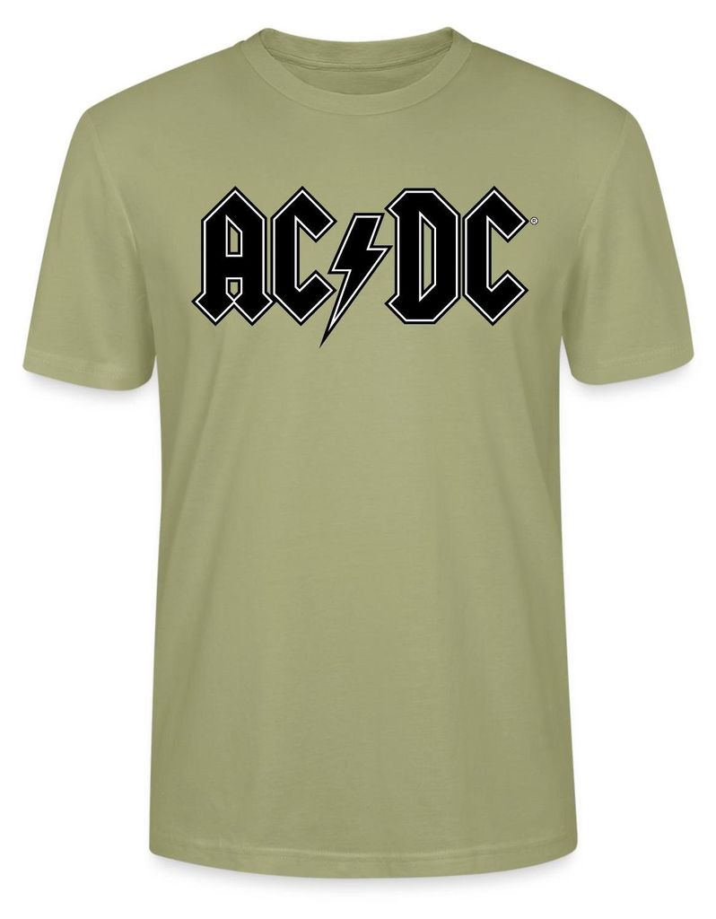 Spreadshirt AC/DC Schwarzes Logo Mit Blitz Uni Bio T-Shirt, Produktbild 