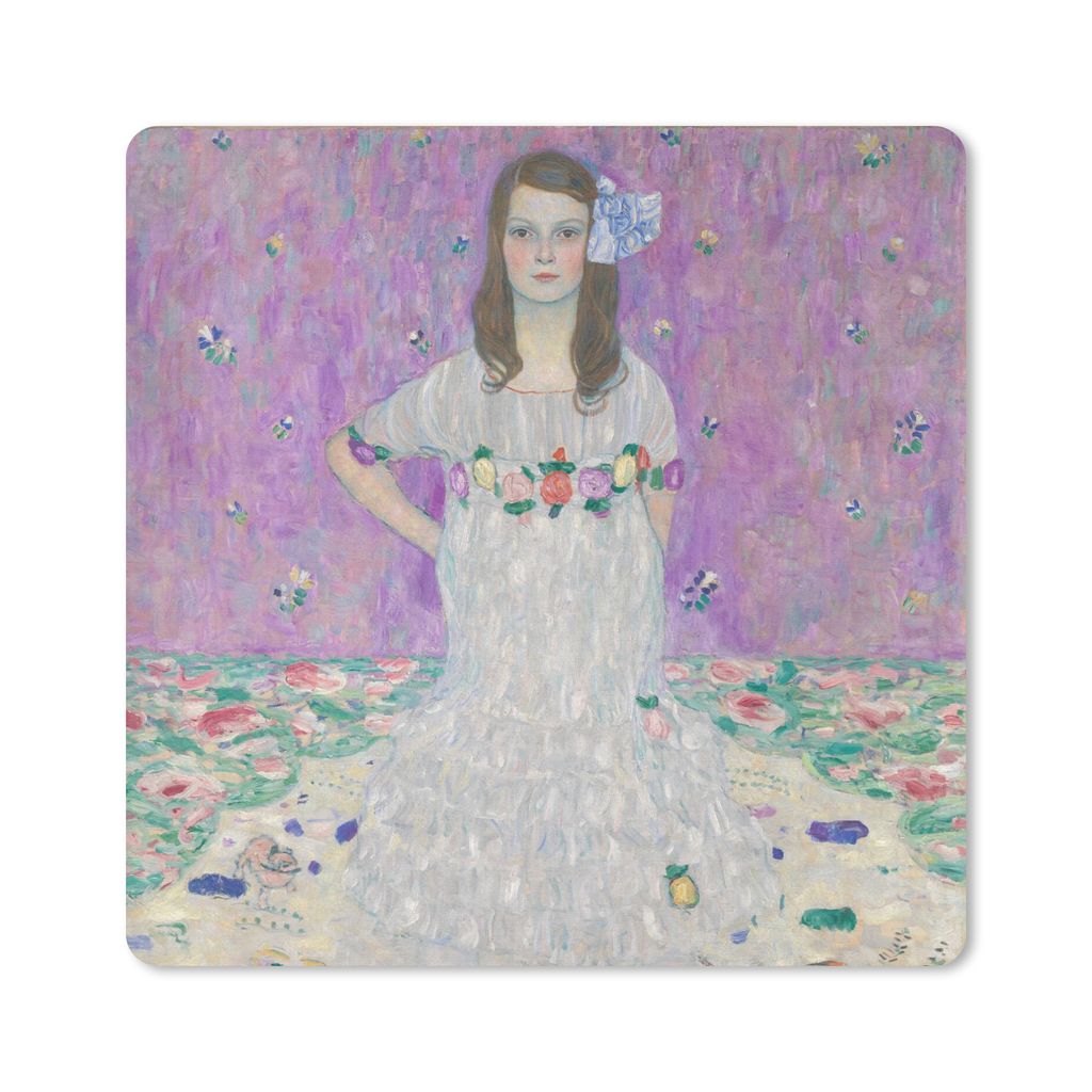MuchoWow Mauspad Mousepad Porträt von Mada Primavesi - Gemälde von Gustav Klimt 20x20 cm - Mousepads - Maus Mat - Pad - Mausunterlage - Desk Ma...