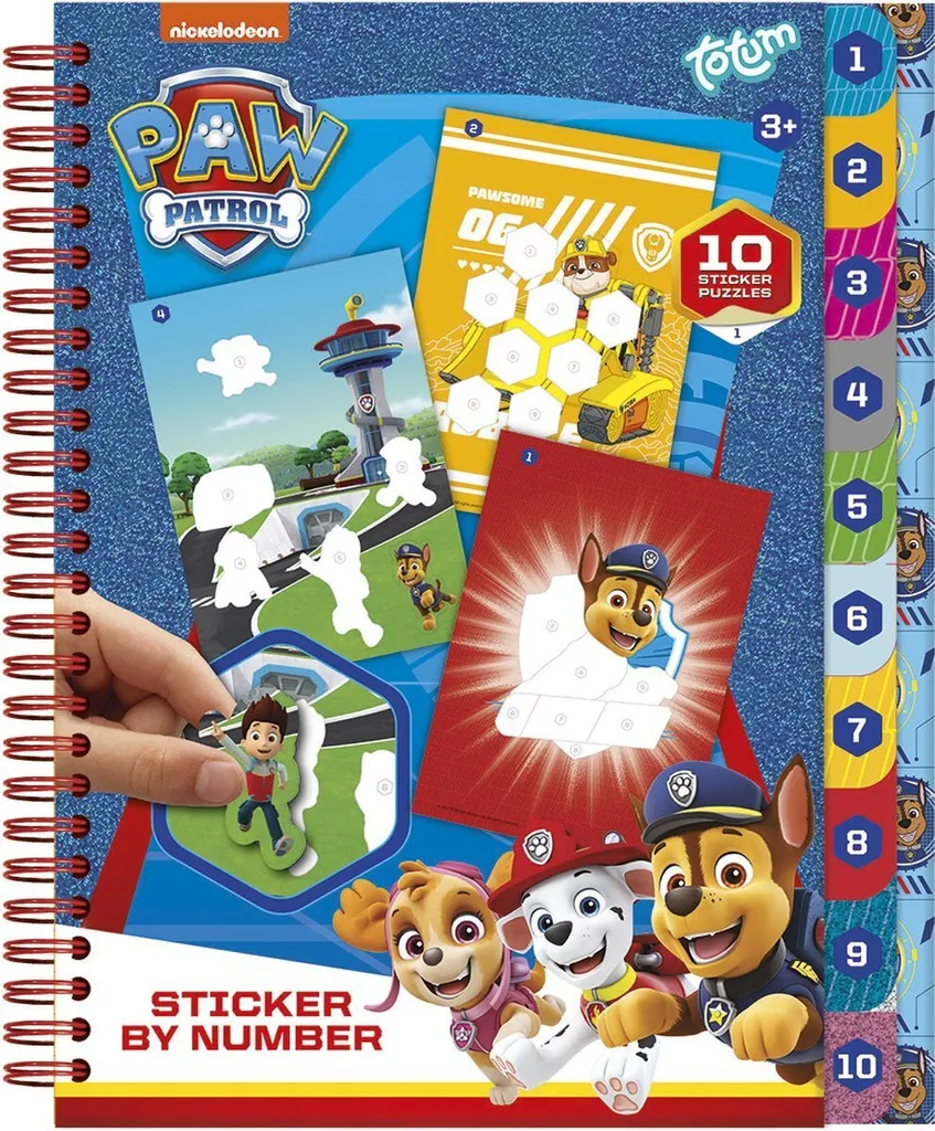 Set creativo con adesivi, numeri da attaccare, Paw Patrol