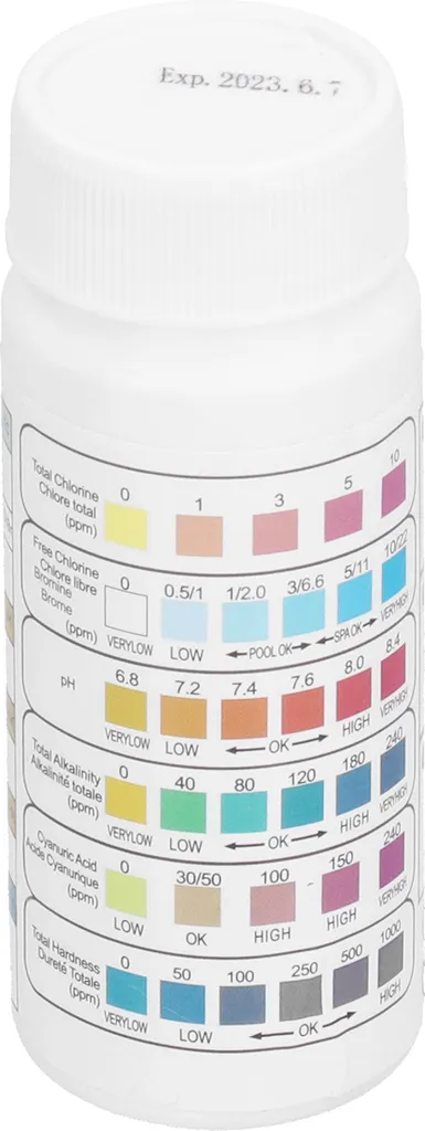 Strisce per il test del PH, strisce per il test dell'acqua 6 in 1, strisce per il test della piscina, valore del PH, strisce per il test della durezza, kit per il test della qualità dell'acqua per acquari e laghetti