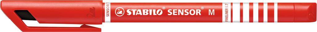 Fineliner mit gefederter Spitze - STABILO SENSOR M - medium - Einzelstift - rot