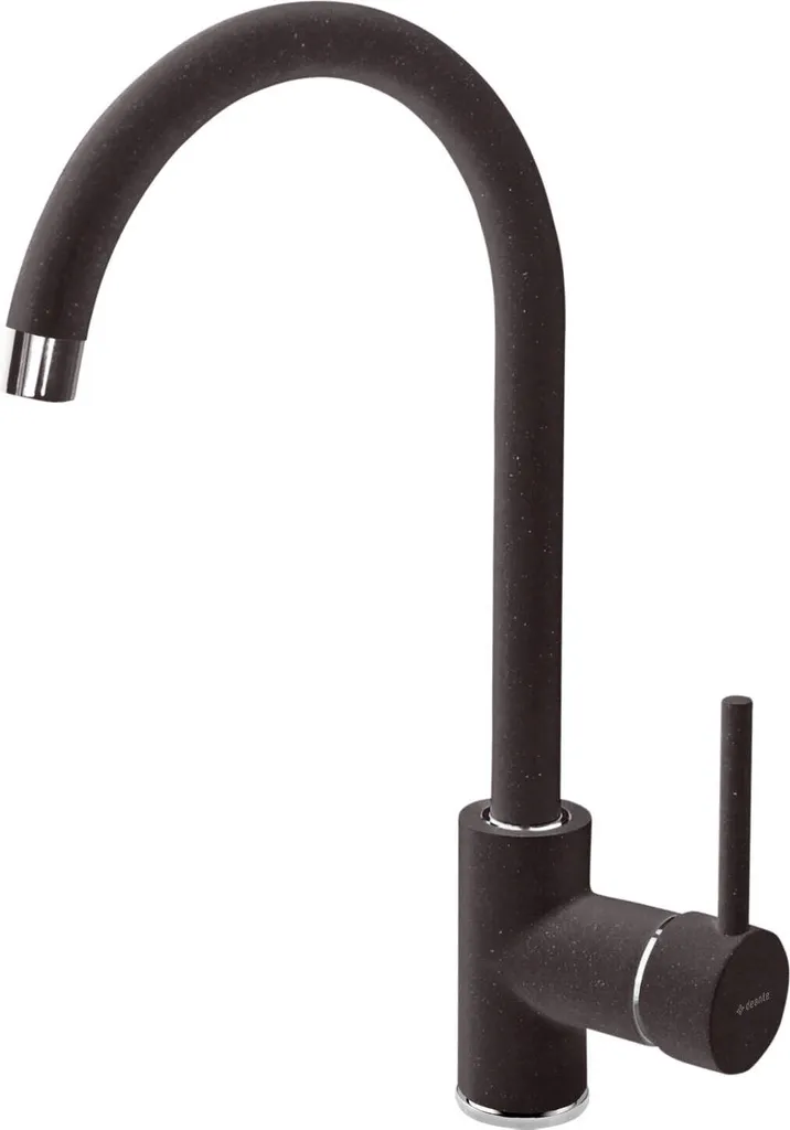 Robinet de cuisine design à bec haut pivotant pour évier moderne inox