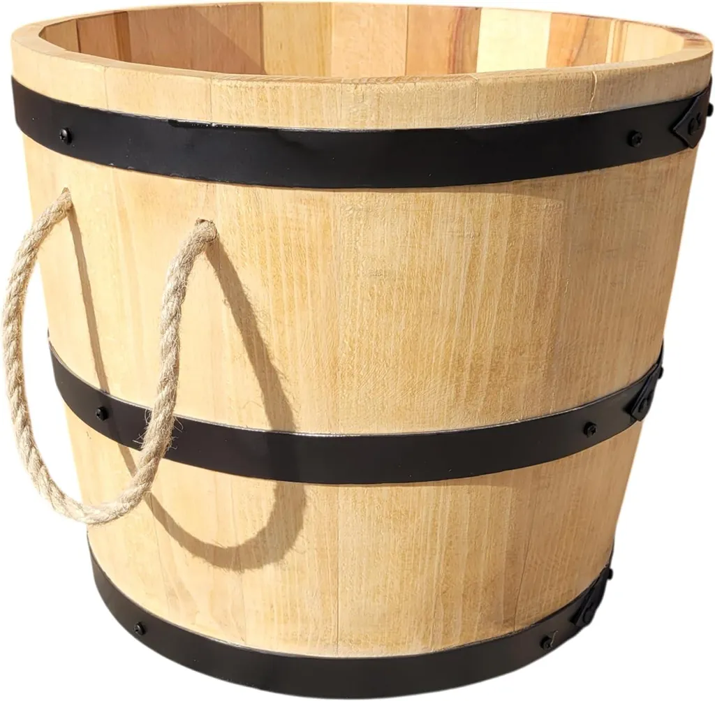 Jardinière murale en bois avec cordes en chanvre pour balcon et terrasse