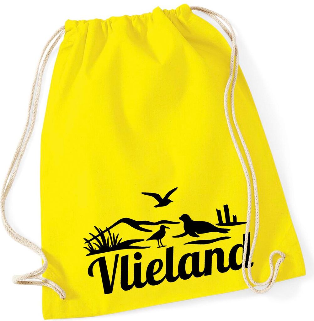 Huuraa Turnbeutel Vlieland Niederlande 12 Liter Yellow Baumwolle Rucksack Geschenkidee