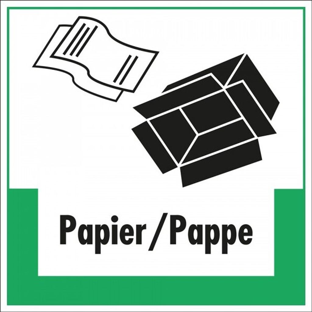 Dreifke Schild I Abfallkennzeichen Papier/Pappe, mit Symbol und Text, Kunsts...