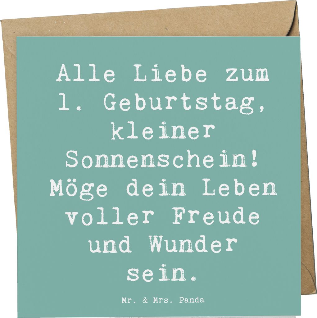 Mr. & Mrs. Panda Grußkarte Spruch 1. Geburtstag Sonnenschein - Meeresbrise - Geschenk, Geburtstagsgeschenk, doppelkarte, Kindergeburtstag, Happy B...