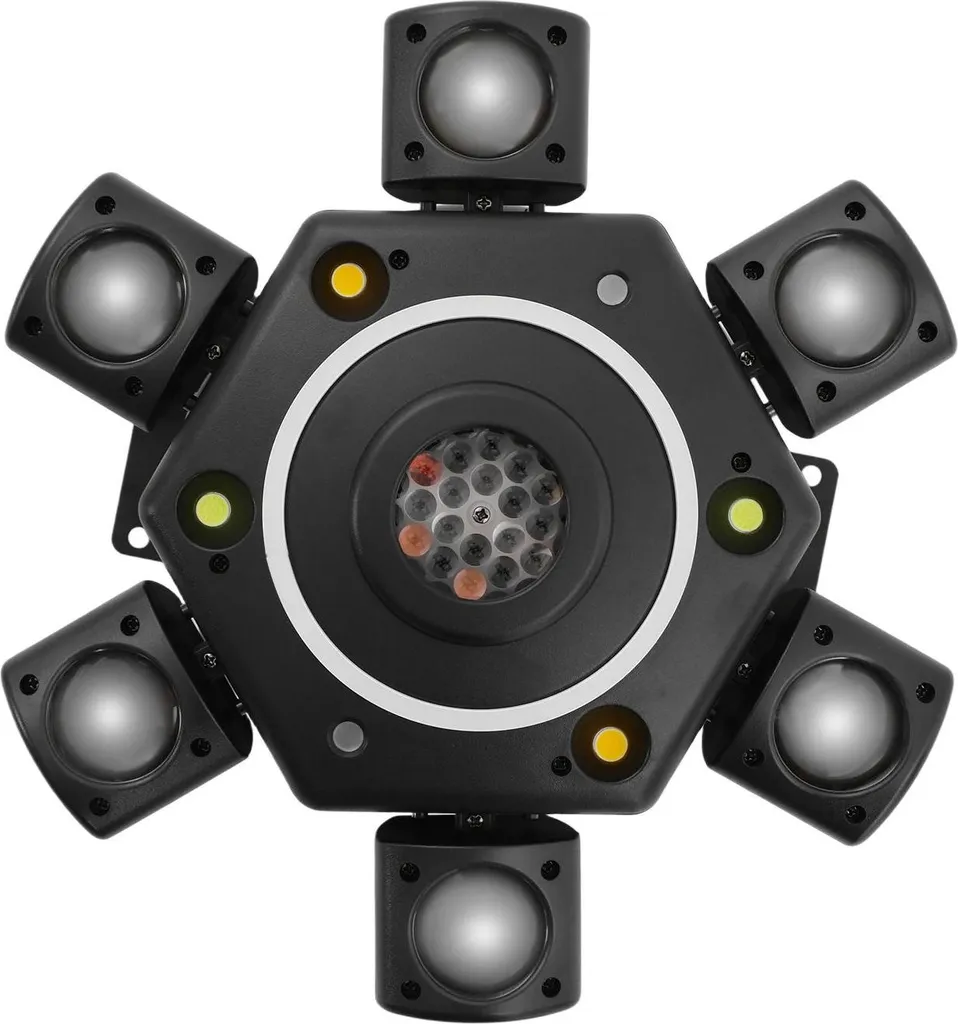 Projecteur de Scène DMX512 à 6 Bras Rotatifs avec Télécommande sans Fil
