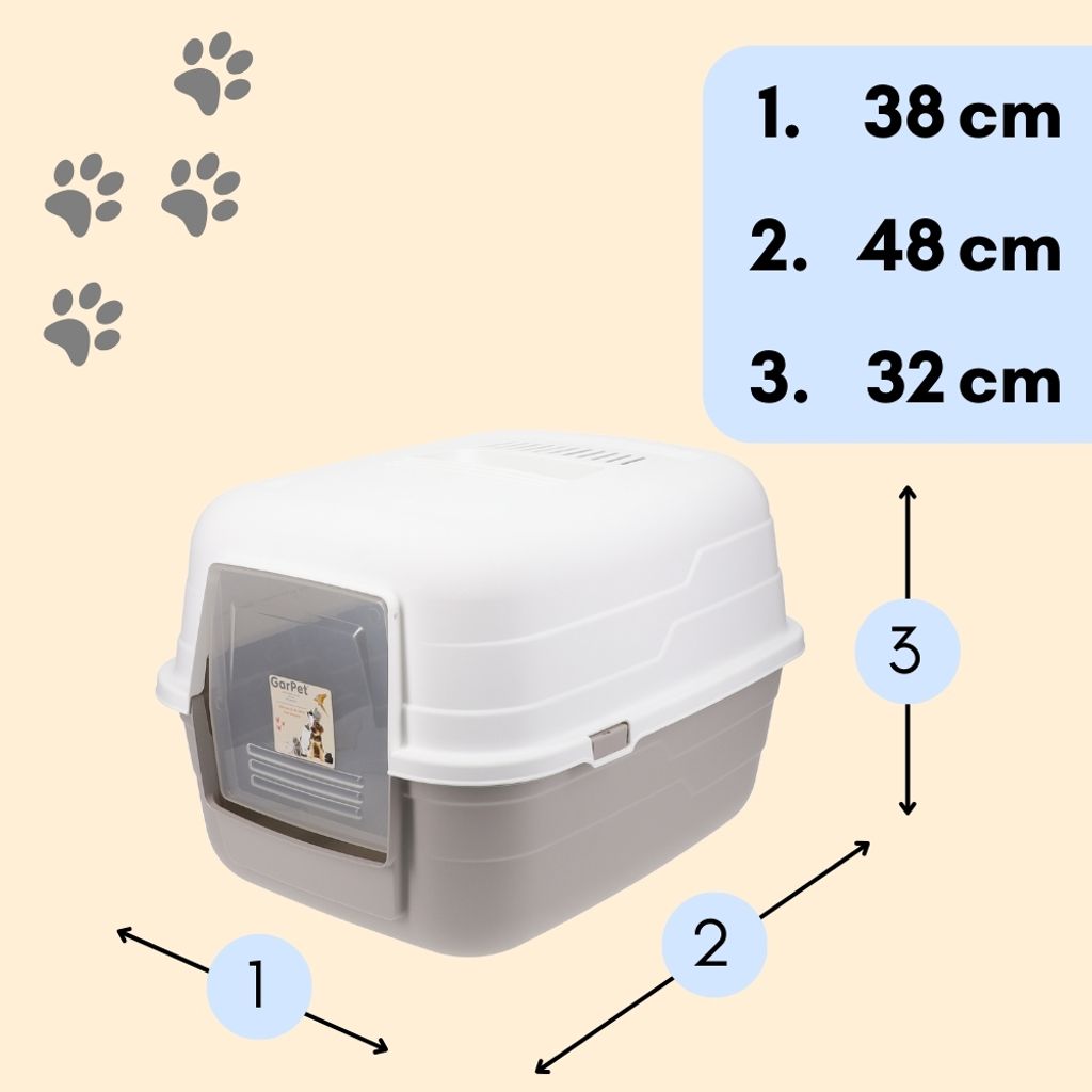 2x Katzenklo mit Deckel - Kippbare Haube - Aktivkohlefilter Produktbild 2