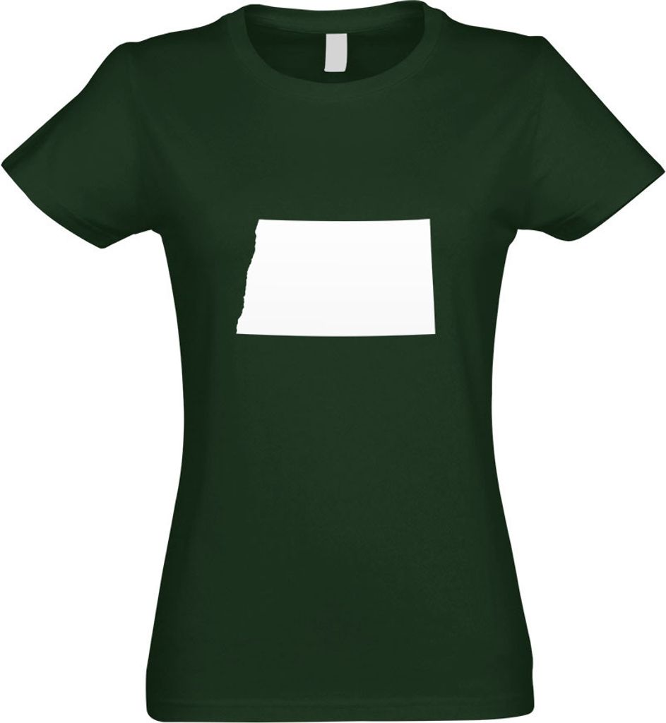 Kiwistar - T-Shirt tailliert - Damen - flaschengrün - USA - Bundesstaat - North Dakota - mit Motiv Bedruckt - Funshirt Design - Sport - Freizeit -...