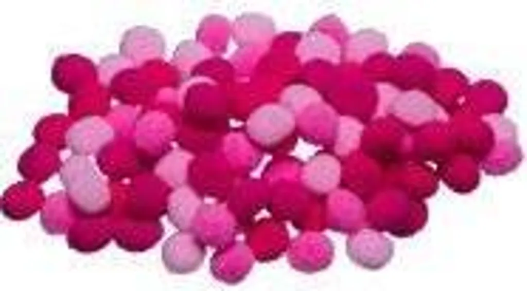 100 Pompom Rosa 10mm - Fornitura Scolastica per Lavoretti di Gruppo