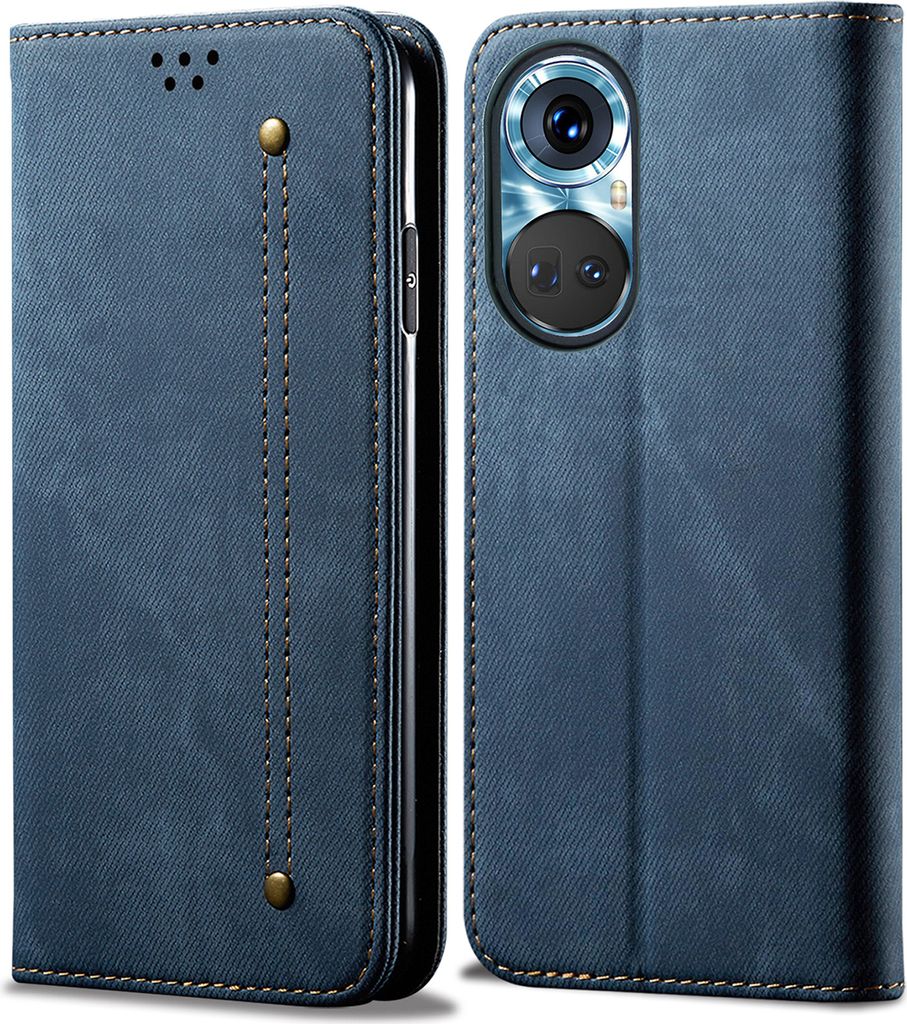 Honor 50 Pro Hülle, Leder Brieftasche Flip Bookstyle Schutzhülle mit Standfunktion für Honor 50 Pro Blau