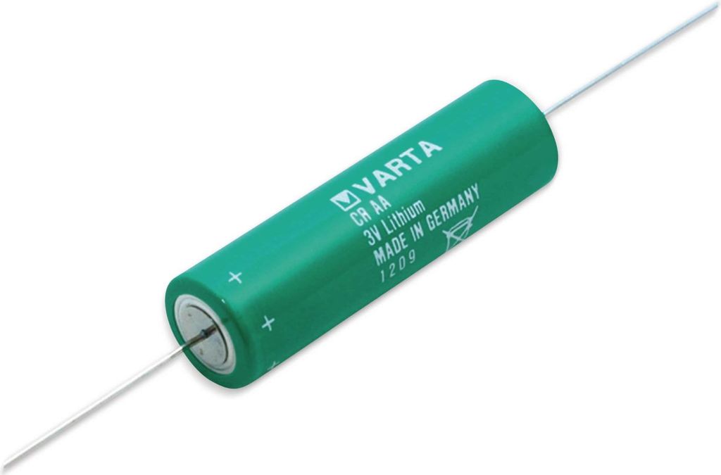VARTA Lithium-Batterie CR AA-CD, mit Axialdraht, 3 V-, 2000 mAh