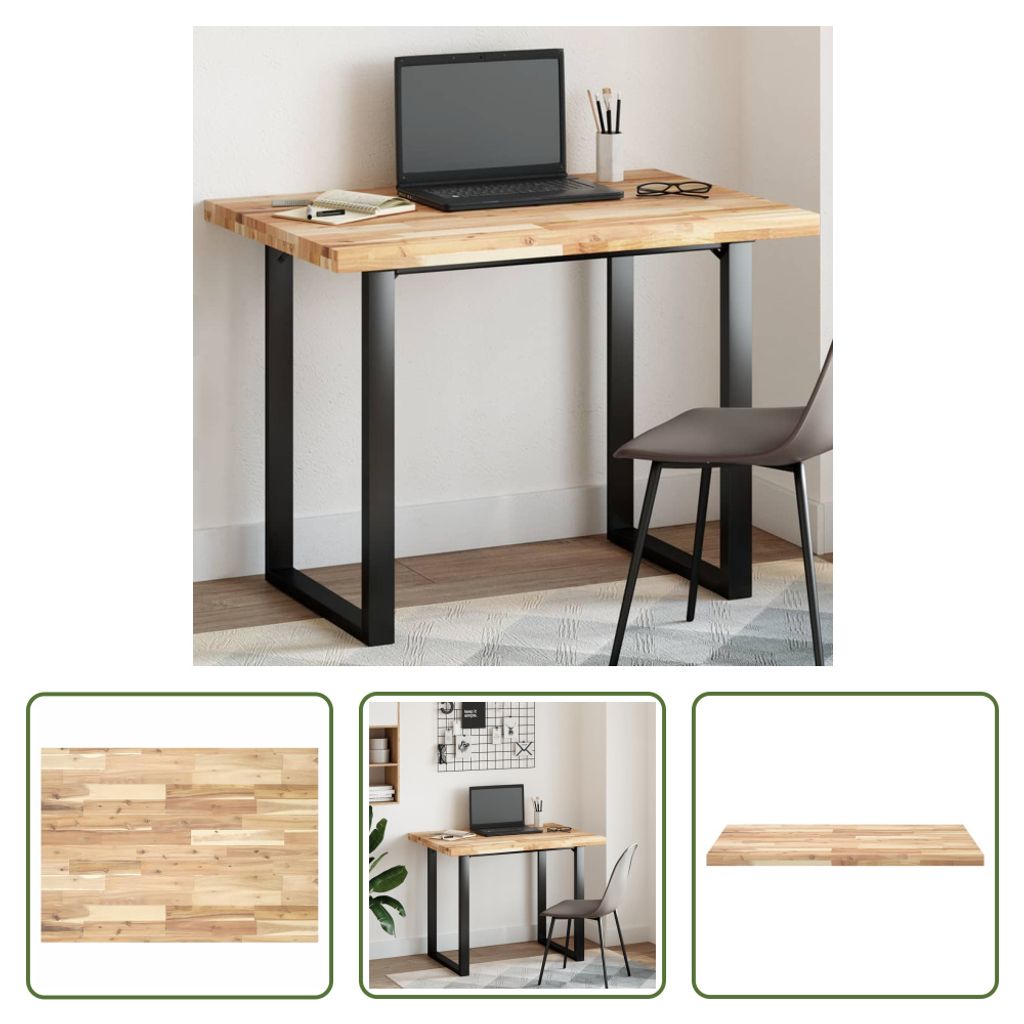The Living Store Tischplatte Rechteckig 120x70x4 cm Massivholz Akazie