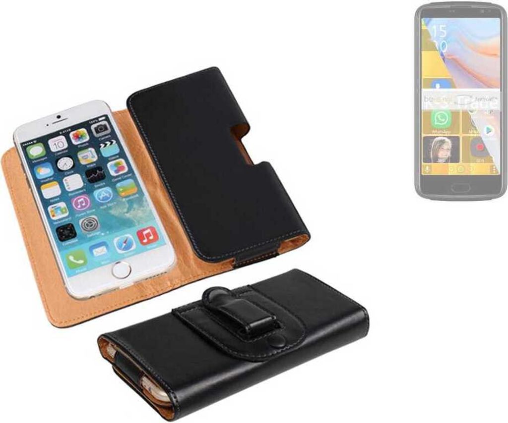 K-S-Trade Schützhülle Handyhülle kompatibel mit Bea-fon M7 Lite Holster Gürtel Tasche Schutzhülle Handy-Tasche Smartphone Case Seitentasche