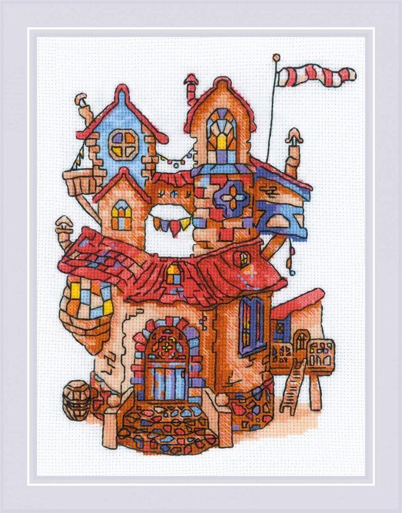 Auslaufmodell Riolis Kreuzstich-Set "Märchenhaus", Zählmuster