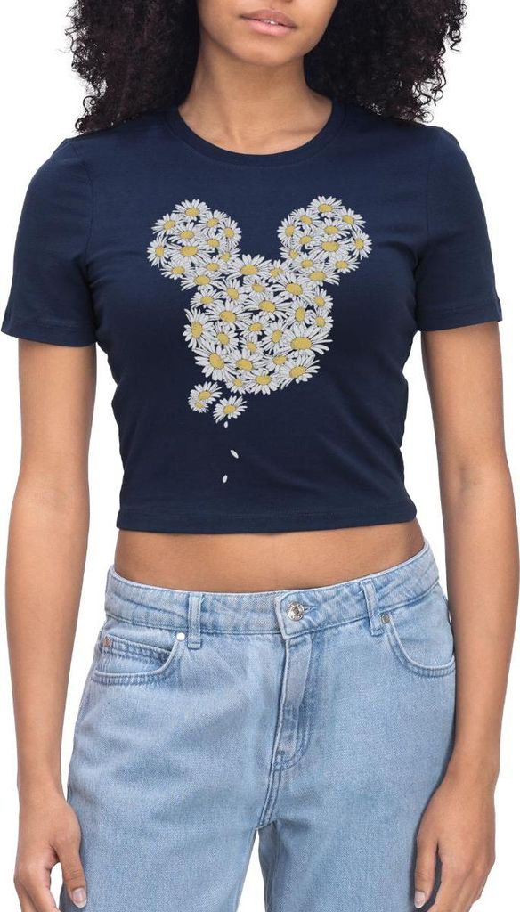 Mickey & Minnie Mickey Mouse Gänseblümchen Crop Top, XL, Light Navy