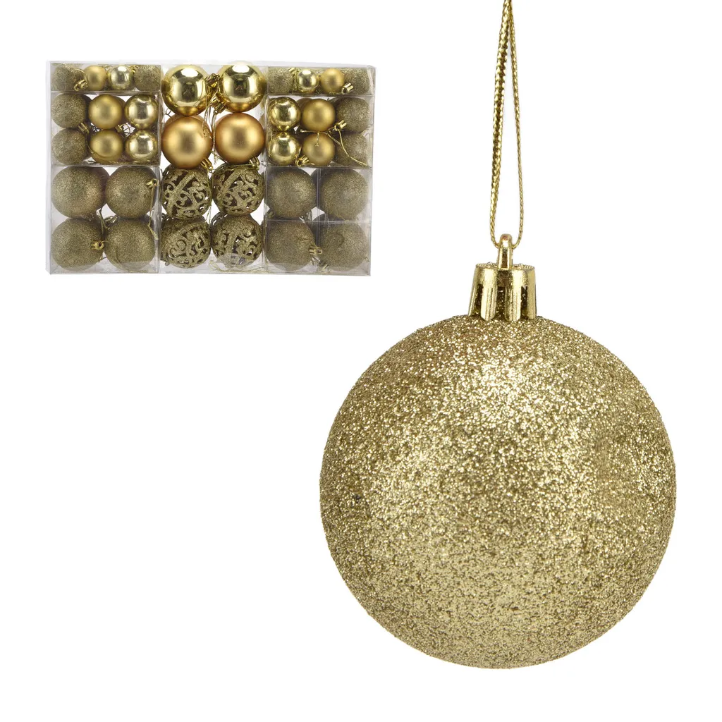 Boules de Noël Incassables Dorées 100pcs - Décorations Sapin Robustes