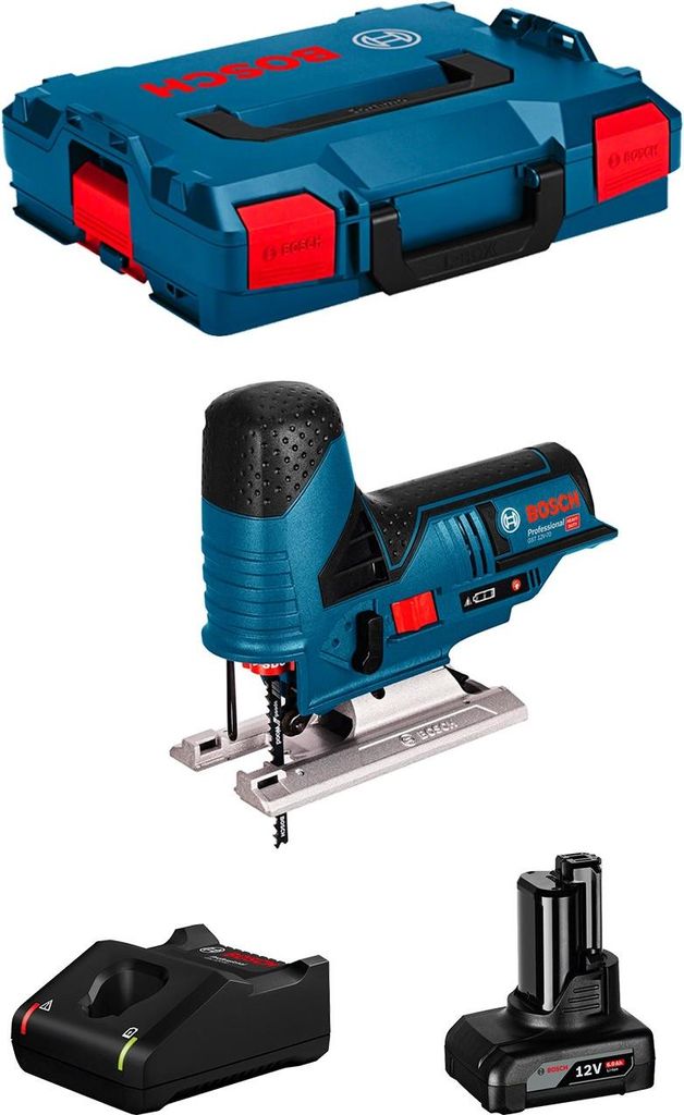 Stichsäge BOSCH GST 12V-70 (1 x 6,0 Ah + GAL12V-40 + L-Boxx 102)